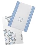 SwaddleDesigns Baby Burpies, Set of 2 Cotton Burp Cloths, Blue Medallions