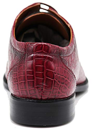 Image of Gator3N Men's Alligator Crocodile Print Oxfords Fashion Lace Up Dress Shoes