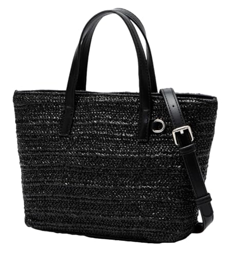 Bolso de playa de verano de paja para mujer miniatura 1