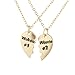 Lux Accessories Goldtone Weirdo 1 2 BFF Best Friends Heart Charm Necklaces 2PCS