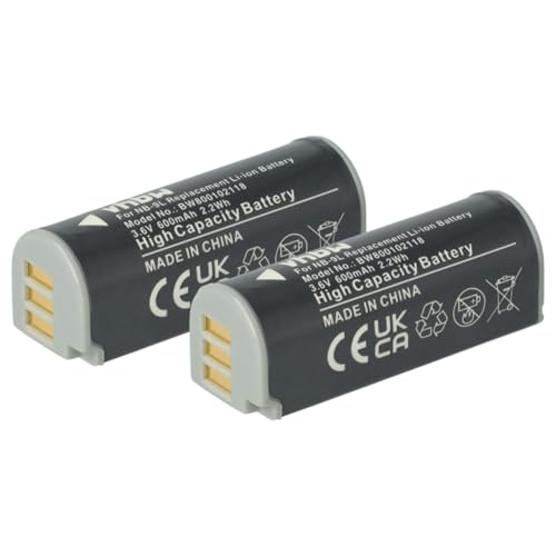 2x batteria compatibile con Canon Digital Ixus 1100HS 1100 HS 1000HS 1000 HS 510 HS 500 HS fotocamera 600mAh 3.6V Li-Ion