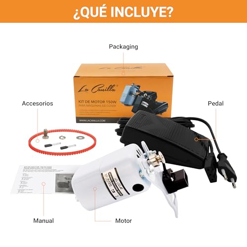 La Canilla ® - Motore per Macchina da Cucire 150W | 8.000RPM (Bianco) | per Macchine da Cucire Singer, Necchi, Brother... - 5