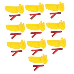 Yardwe 10 Sätze Doppelt Hängender Wasserspender Büffel Hühnerfutterhäuschen Für Draußen Burger Futterspender Hund Geflügelfutter Coop Haustiernapf Wachtel Vogeltrinker Yellow Plastik