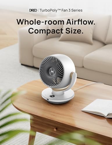 Image of DREO Fan for Bedroom, Desk Air Circulator Fan with Remote, 11 Inch Table Fans for Whole Room, 60ft Powerful Airflow, 120 Vertical Manual +90 Oscillating, 4 Speeds, 8H Timer, Quiet Fan, Home