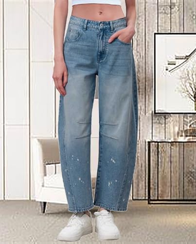 Barrel Jeans Women Baggy Boyfriend Jeans for Women y2k Cargo Jeans Wide Leg High Waist Midrise Button Fly 2024 Fall - Image 3