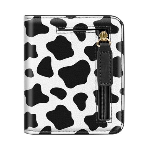 Image of Small Womens Wallet Thin Credit Card Holder Pocket Mini Purse | Compact Women Slim RFID Blocking Wallets Bifold Ladies Pocket Card Holders for Travel & Daily Use, Cow Print