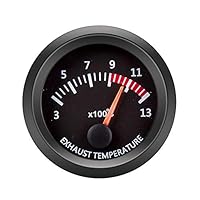 ETOPARS 52mm Automotor Kfz Zeiger Abgastemperaturanzeige Messgerät Kit EGT EXT Temperaturanzeige Weiß Lichtanzeige Zeigeranzeige
