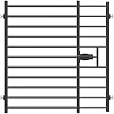 Malier Quick and Easy Setup & Removal Metal Baby Gate for Babies and Pets, 30'' Tall Pressure Mounted Dog Gate for Stairs, 29.5"- 45" Wide Safety Expandable Indoor Dog Gates for Doorway (Black, 30''H)