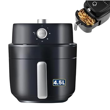 Drumstone 𝟏𝟓-𝐘𝐞𝐚𝐫𝐬 𝐖𝐚𝐫𝐫𝐚𝐧𝐭𝐲 Manual Air Fryer for Home | 4.5L Capacity, 1400W Power | Uses 90% Less Oil | Adjustable Timer & Temp Control | 1-Year Warranty | Smart Kitchen Gift