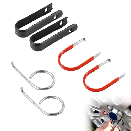 ZWWOGE Strumento Rimozione Pizze Cerchi Auto - 6 Pezzi: Chiavi per Copridado e Tappi per Bulloni Ruote. Facile da Usare e Resistente per Sostituire Copri Bulloni Cerchi su Auto.