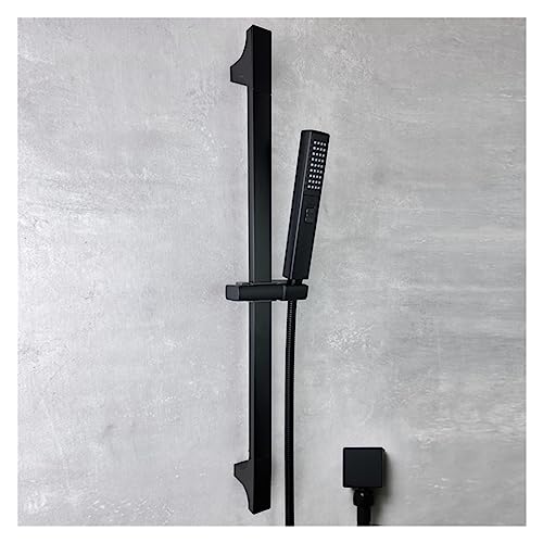 Barre de douche noire avec douchette 2 fonctions et support réglable
