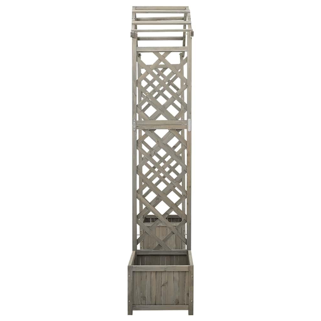 Pérgola de Jardín con Puerta, Madera Maciza de Abeto | Arco para Entrada, Resistente a la Intemperie, Macetas Laterales, Decoración para Caminos