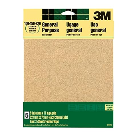 3M Aluminum Oxide Sandpaper for Wood, Metal Cover