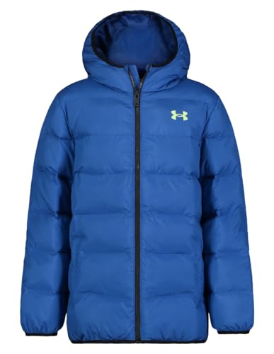 Under Armour Boys' Pronto Colorblock Puffer Jacket, Mid-Weight, Zip Up Closure, Repels Water