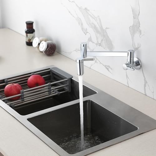 Grifo de cocina de pared plegable para evitar salpicaduras y optimizar fregaderos pequeños 2