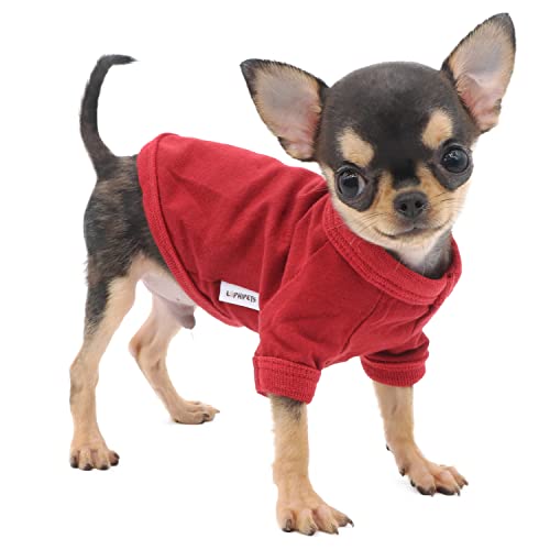 Lophipets 100% Cotton Dog Tee Shirt For Small Dogs Teacup Chihuahua Yorkie Puppy Clothes-Red/Xxs #TOP18