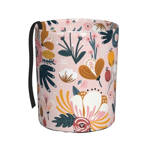 Image of Car Trash Bag Abstract Pink Flowers Waterproof Trash Small Car Can Portable Collapsible Car Garbage Can Hanging for Back Seat Floor or Hanging Headrest Car Decor Road Trip Essentials