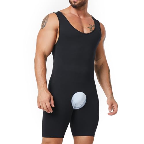 YOWODA Body modellante da uomo a compressione dimagrante, modellante per il controllo della pancia, biancheria intima Fajas Para Hombres, nero, Large