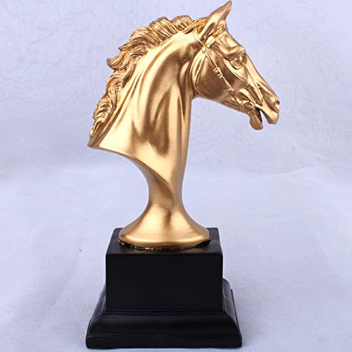 Décoration d'intérieur moderne tête de cheval statue dorée - 2
