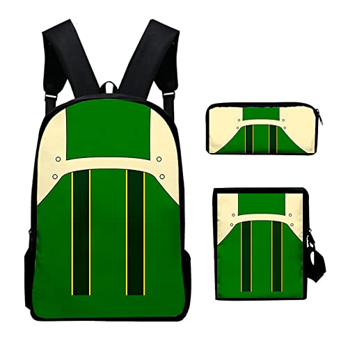 My Hero Academia Sac à Dos Ensemble de 3 Pièces, Sac À Dos Imprimé Léger 3D, Sac de Voyage pour Garçon Et Fille -A05 Cover