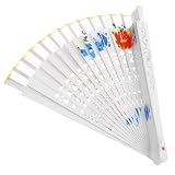 Ventaglio Spagnolo Pieghevole in Legno Bianco per Donna
