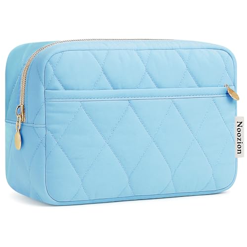 Noozion Makeup Bag Travel Toiletry Bag, Puffy Padded Cosmetic Bag for Women, Makeup Organizer Case, Wide-open Pouch Purse, Travel Essentials