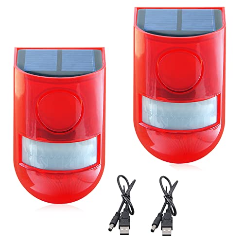 Sensor de Movimiento con luz Solar y Alarma de Sonido con Alerta de Advertencia de 110DB, luz de precaución Cover