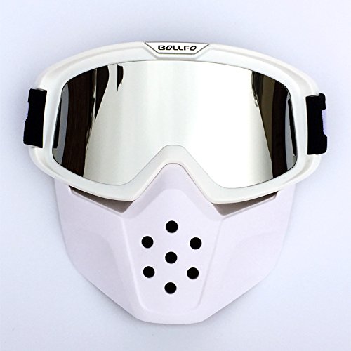 HCMAX Motorcycle Goggles Glasses with Detachable Face Mask Riding