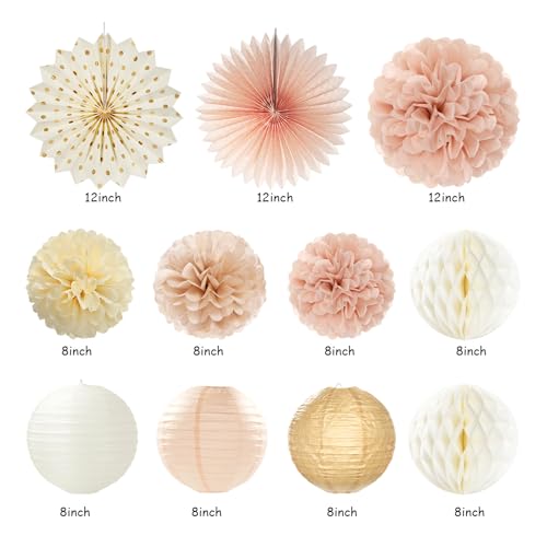 image for Champagne-Gold Beige Fall Boho Birthday Party-Decorations - 21pcs Autu