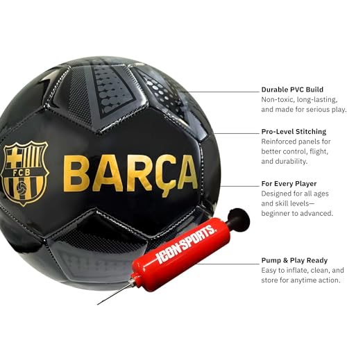 image for Icon Sports Officially Licensed FC Barcelona, Size 5 Regulation Soccer