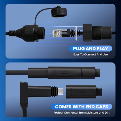 Image of BarBaren for Starlink Ethernet Adapter Gen 2, Starlink Cable Starlink V2 SPX Plug to RJ45 Adapters Female Connectors for Starlink Gen 2 Dishy and Router (Pair for Dish and Router), Waterproof