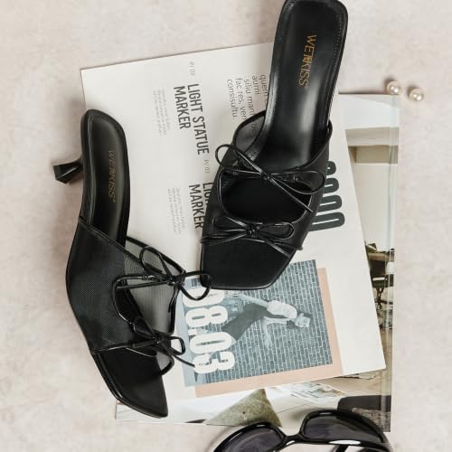 wetkiss Womens Bow Heels with Kitten Heel, Versatile Black, Size 8.5 by wetkiss - Used condition - Image 3