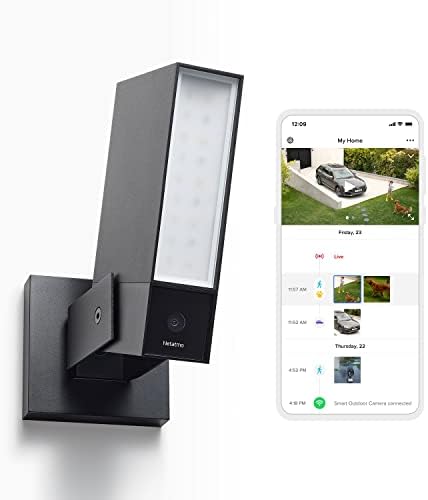 Netatmo Smart Outdoor Security Camera, Wi-Fi, Integrated Floodlight, Movement Detection, Night Vision, Without Fees, NOC01-UK (Presence)