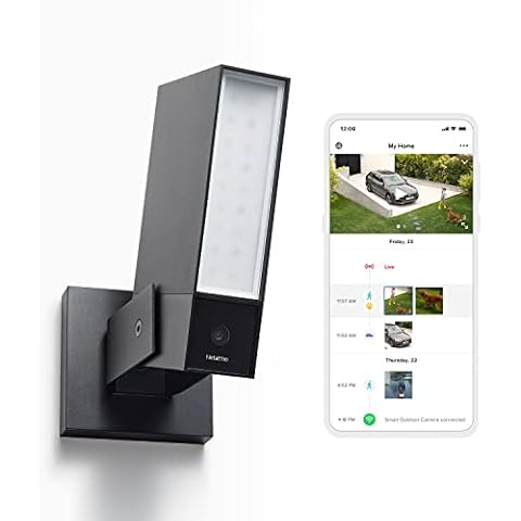 Netatmo Smart Outdoor Security Camera, Wi-Fi, Integrated Floodlight, Movement Detection, Night Vision, Without Fees, NOC01-UK (Presence) Cover
