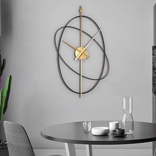 Image of Craft2lance Metal Analog Wall Clock Decor Art Sculpture | 24 Inches (60 cm), Black Finish | Stylish Statement Piece for Home, Office, Living Room, Bedroom, Restaurant & Cafe