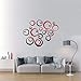 24Pcs Acrylic Circle Mirror Wall Stickers DIY Decals Modern Art Mural for Home Living Room Bedroom Decor Black and Red