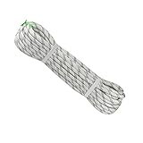 HWhome Blanco Expedición Montañismo Cuerda Rappel, 12mm Cuerda De Escalada Al Aire Libre, Alpinismo Aventura Cuerda Rescate De Campamento Alta Resistencia Cuerda Electrostática(Size:50M)