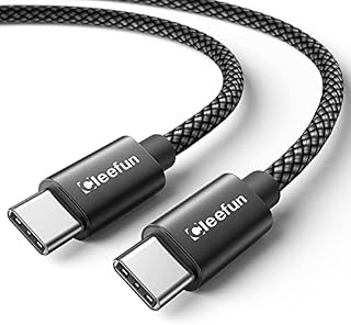 CLEEFUN Long USB C to USB C Cable [3M, 2-Pack], PD 60W USB Type C to C Fast Charger Charging Lead Compatible With MacBook Pro,iPad Air 4/Pro 2020,Samsung Galaxy S21 S20 Note 20 Ultra Plus S20 FE