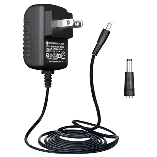 [PSE認証]DC 6V 1A 電源アダプター、AC 100-240V 50/60Hz から DC 6ボルト 1A/1000mA 6W アダプター、腕血圧モニターやその他の 6V デバイス用、安定して柔軟に使用できる 1.8m の長いケーブル