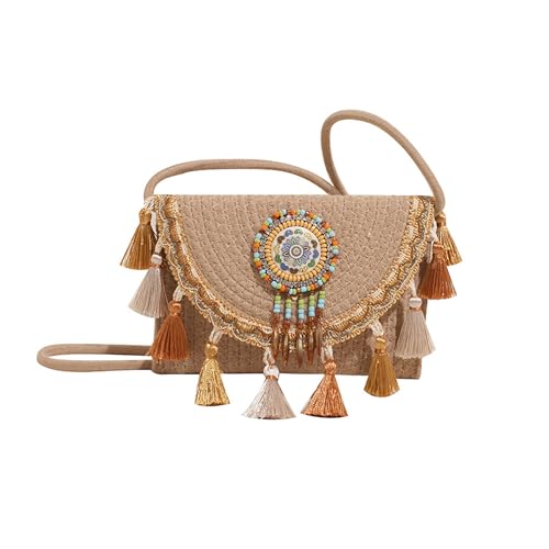 Mandala Bohemian Knitted Envelope Purses Cute Boho Beach Woven Small Shoulder Bags for Women