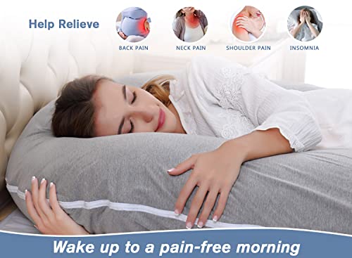 Angqi Full Body Support Pillow With Cool Jersey Cover - U Shaped Pregnancy Pillow - Maternity Body Pillow - Great For Anyone #TOP1