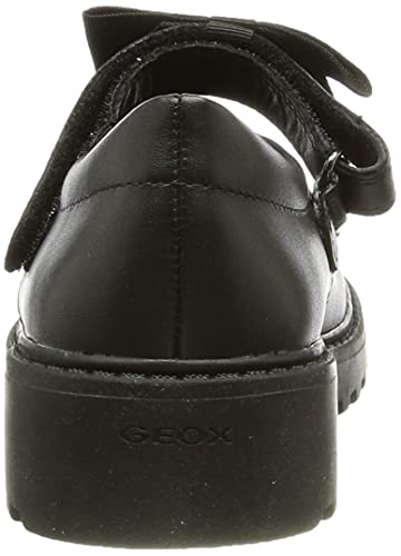Geox Girls Casey Bow Leather School Shoes (3.5 Big Kid) (Black) #TOP2