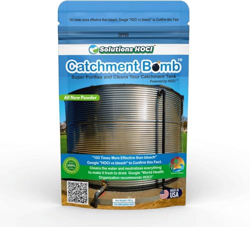 Solutions HOCL Power Clean with HOCL - Catchment Tank Cleaner Crystals Bomb Underground Water Tank Cleaning - Super Cleans your Catchment - treats 5,000 gallons - 100 Grams Pack -  Life Sciences - Global Corporation, CTC 100G