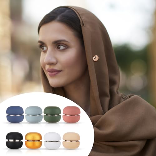 Image of 8pcs Magnetic Hijab Pins, Small Hijab Magnets Multi-Purpose No-Snag Scarf Clasp Pinless Brooch for Women Men Shawl Scarves Clothes