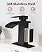 GBBNE Waterfall Bathroom Faucet 1 Hole, Single Hole Bathroom Faucet, Single Handle Vanity Sink Faucet with Deck Plate, Pop-up Drain & Supply Lines, Matte Black