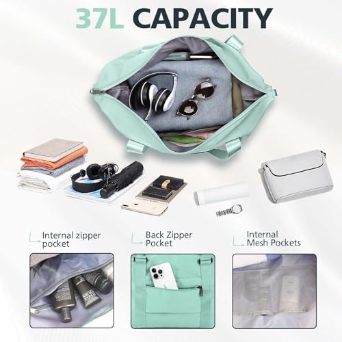 Image of Travel Duffle Bag, Waterproof Weekender Bag Carry On Tote Bags for Women, Travel Essentials Sport Gym Bag for Men, Hospital Bag for Labor and Delivery, Overnight Bag Luggage Bag with Trolley Sleeve