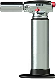 AMRIU GF-877 Micro Butane Torch Lighter,Silver - Kitchen Craft Cook's Blow torch Professional