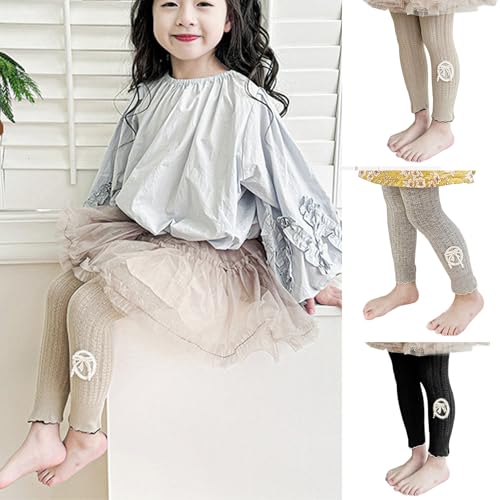 Girls Leggings for Spring 2025 Trendy Fashionable Children's Tights Comfortable Stretch Cropped Pants Elastic Bottoms2