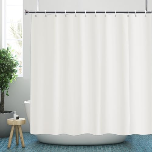 YISURE Duschvorhang 200x200 Waschbar, Duschvorhang Beige Polyester wasserabweisend mit Metallösen, Breite 200 x Höhe 200cm