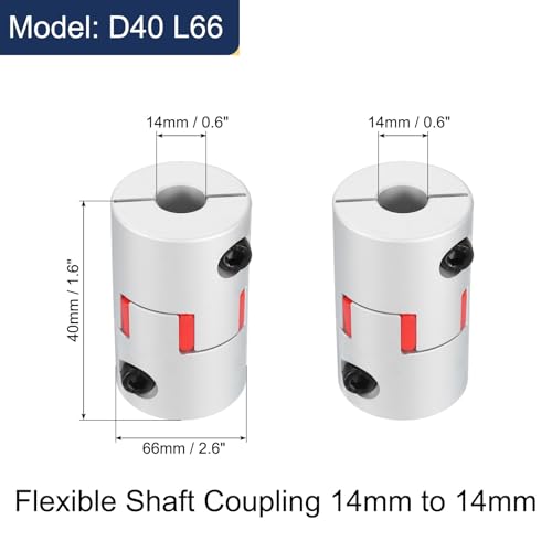 Conector flexible de aluminio de 14 mm para corregir desalineación de ejes 2